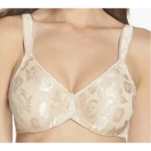 Wacoal 85567 Awareness Full Figure Seamless Bra Floral Natural Nude Sand 32G
